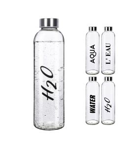 Drinking bottle, glass, transparent, Dia. 7  x H 25 cm