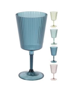 Wine glass, polystyrene, assorted colors, Dia. 9 x H 18.5 cm