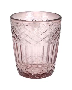 Juice glass, glass, pink, Dia. 8.2 x H 10 cm