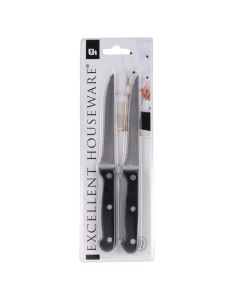 Set of steak knives (Pck 2), stainless steel, black, 27 cm
