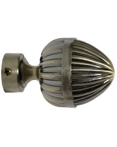 Metal finish for curtain rod, stainless steel, bronze, Dia. 28 mm