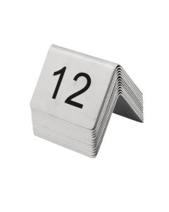 Numër tavoline 1-12, inoks, argjend, 5x5 cm