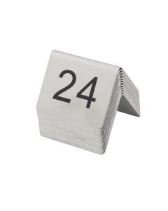 Numër tavoline 13-24, inoks, argjend, 5x5 cm