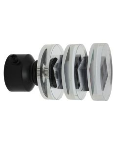 Knobs for stainlees steel rod, glass, transparent, Dia. 28 mm