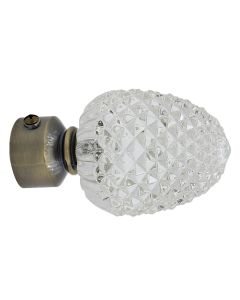 Knobs for stainlees steel rod, glass, transparent, Dia. 28 mm