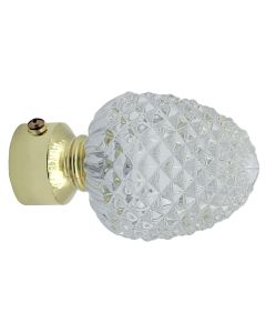 Knobs for stainlees steel rod, glass, transparent, Dia. 28 mm