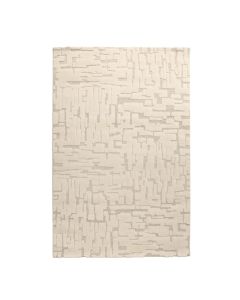 Tapet Elio, polipropilen dhe poliestër, krem, 133x190 cm