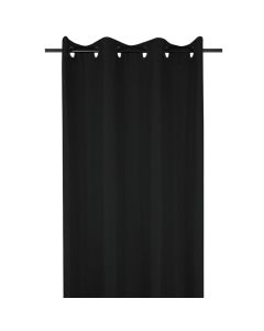 Perde e plotë me unaza Bea,  100% poliestër, e zezë, 140x260 cm