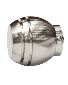 Metal finish for curtain rod, stainless steel, color silver, Dia. 28 mm