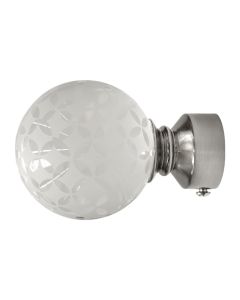 Knobs for stainlees steel rod, glass, transparent, Dia. 28 mm