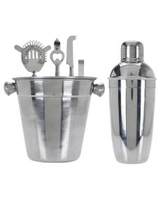 Cocktail preparation set (Pck6), stainless steel, silver color, 15x15x24 cm
