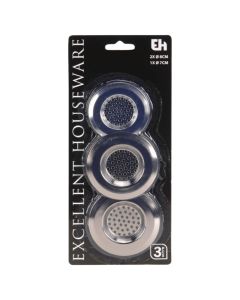 Set filtër lavamani (PK 3), metalike, ngjyra argjend, 7 & 8 cm