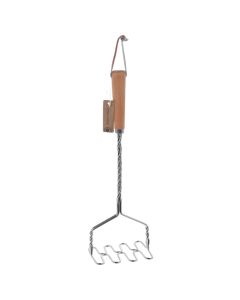 Shtypëse patatesh, metalike/druri, ngjyra argjend/natyrale, 37 cm