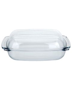 Oven dish with lid, glass, transparent, 4.1 L / 34x22 cm