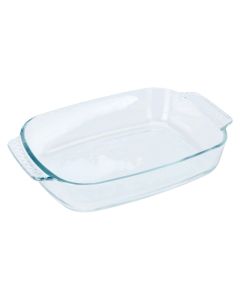 Oven dish, glass, transparent, 2 L / 30x20x6 cm