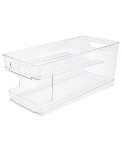 Fridge organizer with 2 layers, PET, transparent, 17.8x12.1x35.5cm