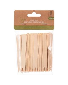 Cocktail fork (Pck 50), birch (wood), natural, 9 cm