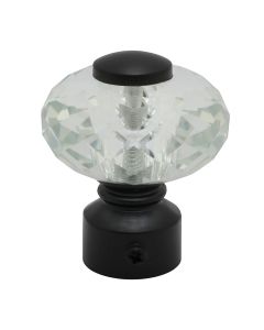 Knobs for stainlees steel rod, glass, transparent, Dia. 28 mm