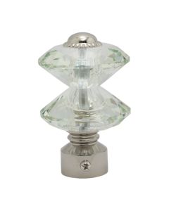 Knobs for stainlees steel rod, glass, transparent, Dia. 28 mm