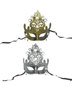 Maske Halloweeni, 20x20 cm, floriri, argjend