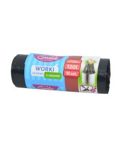 Qese mbeturinash, Gosia, plastike, 120 lt, 70x110 cm, e zezë, 10 ndarje, 1 copë