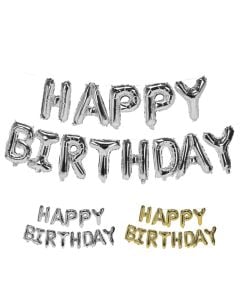 Garland ballons, "Party", foil, silver-gold, 40 cm, 25x20x0.5 cm, 1 piece