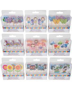 Party candle, "Party", paraffin, mix, 10x2x11 cm, 5 pieces, 1 pack