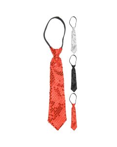Kollare për festa, "Party", tekstil, 10x2.5x44 cm, zezë-kuqe-argjendi, 1 copë