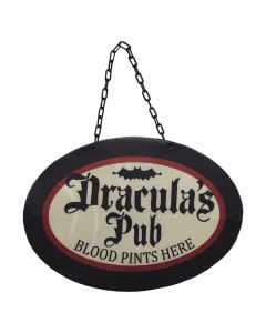 Warning plate,"Dracula,s pubs",, 3x34x47 cm, black