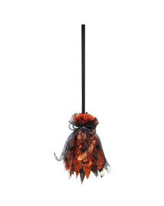 Animated broom, plastic, 10x10x74 cm, orange
