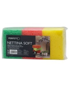 Sfungjer pastrimi, "Perfetto", sfungjer, mikse, 3 copë, 1 pako