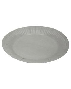 Pjatë për ditëlindje, "Happy party", karton, 23 cm, argjend, 6 copë, 1 pako