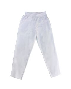 Chefs trousers with elastic waist, 100 % polyester, white,XL