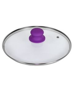 Glass lid, Size: 30cm, Color: Purple / Clear, Material: Glass