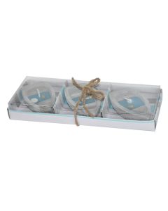 Decorative candle, paraffin, blue, 4.5x8x2 cm, 3 piece