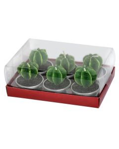 Decorative candle, paraffin-metal, green, dia 4xH5 cm, 6 piece