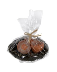 Decorative candle, paraffin, brown-orange, dia 14xH5.7 cm