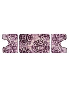 Bathmat set/3, Size: 50x80 cm, (2x) 50x40 cm, Color: Cherry, Material: PP