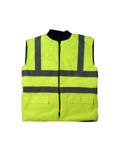 Vest with Oxford Weave, poyester/cotton, yellow/blue, M