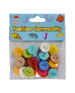 Buttons, plastic, 1.5 cm, mix, 1 pako