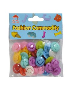 Buttons, plastic, 1.5 cm, mix, 1 pack
