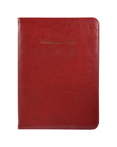 Burgundy london wine card A4, Size: 23x32 cm, Color: Red, Material: Leather