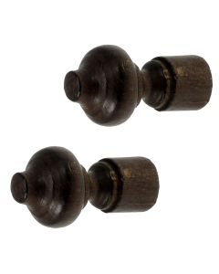 Knobs for wooden rod, Size: Dia.11mm, Color: Walnut, Material: Wooden