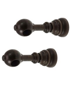 Extensible support for wooden rod, Size: Dia.11mm, Color: Walnut, Material: Wood