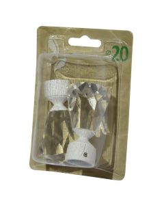 Finale për shufer perde DIAMANTE, Përmasa: Dia.20mm, Ngjyra: Bardhë, Materiali: Metalik