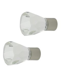 Finale për shufer perde DIAMANTE, Përmasa: Dia.20mm, Ngjyra: Nikel, Materiali: Metalik
