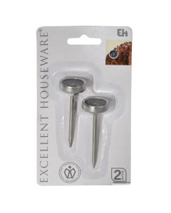 Termometer mishi, inoks, gri, 7 cm, 2 copë