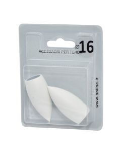 Knobs for metallic rod ELLISE, Size: Dia 16mm, Color: White, Material: Metallic