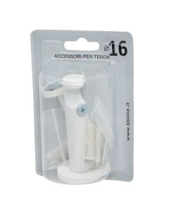 Support for metallic rod, Size: Dia 16mm/9cm, Color: White, Material: Metallic