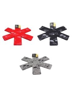 Pan protector, anti scratch, dia 38 cm, grey, red, black, 3 pieces